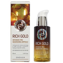 [Истекающий срок] Сыворотка для лица с золотом Enough питательная - Rich Gold Intensive Pro Nourishing Ampoule, 30 мл