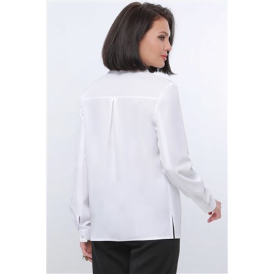 Классическая белая блузка с длинными рукавами