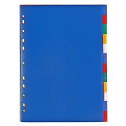 Набор разделителей листов А4 Office-2000, 12 листов без индексации, цветные, пластик 120 мкм