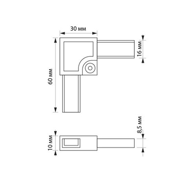 Соединительный уголок ТУНДРА, для москитного профиля