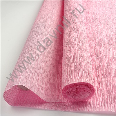 Бумага гофрированная 140 гр/м2 50 см*2,5 м розовая 7