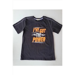 Хлопковая футболка для мальчиков Power с надписью 23YTSHE18424