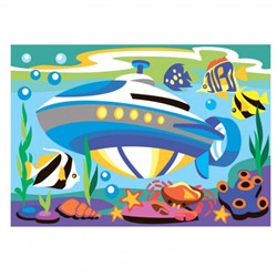 Картина по номерам 20*30 Lori Транспорт Подводная лодка холст на картоне Ркн-103