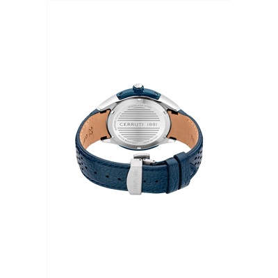 Reloj de cuarzo de piel Monsoreto - Azul marino y plateado