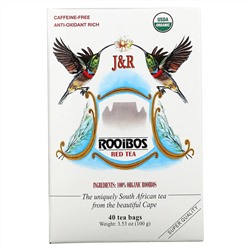 J&R Port Trading, Pure Rooibos Red Tea (Настоящий красный чай ройбуш), без кофеина, 40 чайных пакетиков, 100 г (3,53 унции)