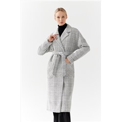 Пальто женское демисезонное 25550 (серый/клетка)
