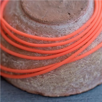 Шнур резиновый, с отверстием, цвет оранжевый неон, 2 мм