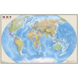 Карта МИРА политическая 197х127 см 1:15М настенная ламинированная 291, 633 ОСН1223991 Ди Эм Би