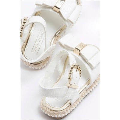 River Island Girls White 3D Bow Espadrille