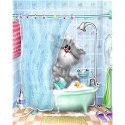 Котик в ванной (худ. Долотов А.)