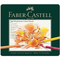 Карандаши цветные художественные Faber-Castell "Polychromos", 24цв., заточен., метал. коробка