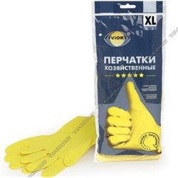 Перчатки хоз-ные РЕЗИНОВЫЕ особо прочные,р-р XL,желтые Aviora (120)