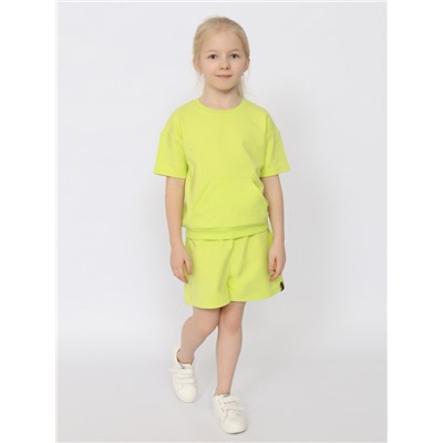 CSKG 90239-36-395 Комплект для девочки (футболка, шорты),лайм