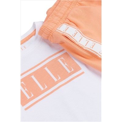 Elle Junior Girls White T-Shirt and Shorts Set