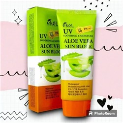 [EKEL] Солнцезащитный увлажняющий крем с алое вера, 70 мл. Soothing & Moisture Aloe Vera