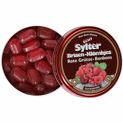 Echt Sylter Brisen-Klömbjes Rote Grütze-Bonbons zuckerfrei 70g