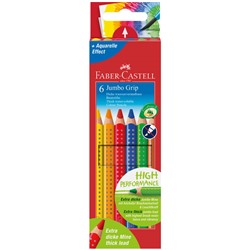 Карандаши цветные Faber-Castell "Jumbo Grip", 06цв., трехгр., утолщен., заточен., картон, европодвес