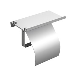 GFmark - Держатель туалетной бумаги из нержавеющей стали, антивандальный, с полочкой и КРЫШКОЙ  ( 79906)