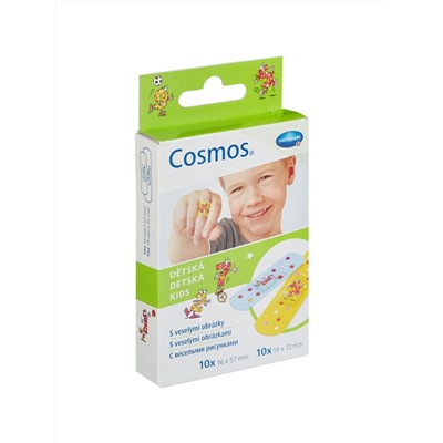 Пластырь-пластинки COSMOS Kids для детей с рисунком 2 размера 20шт 5356232