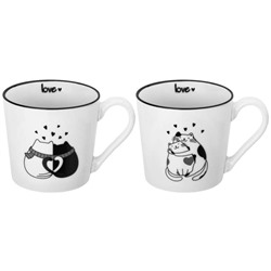 Набор 2 кружек 390 мл 13*9,5*9 см "Влюбленные котики" NEW BONE CHINA