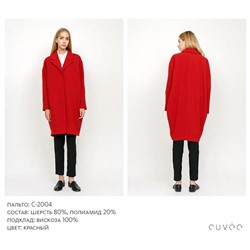 Пальто. C-2004,  красный Размер 48, 170