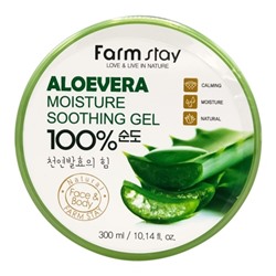 FarmStay Aloe Vera Moisture Soothing Gel 100% Многофункциональный гель с экстрактом алоэ 300мл