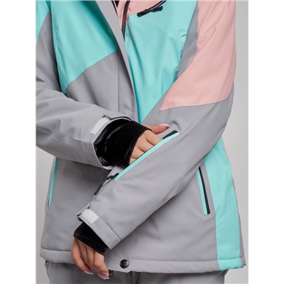 Горнолыжная куртка женская зимняя розового цвета 2319R