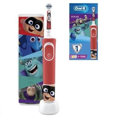 Электрическая зубная щетка Oral-B Vitality Kids Pixar D100.413.2KX с чехлом для путешествий