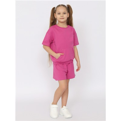 CSKG 90239-27-395 Комплект для девочки (футболка, шорты),розовый