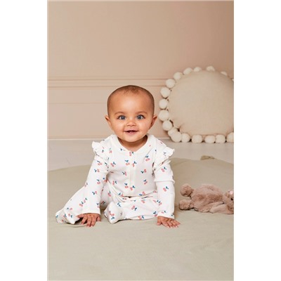 JoJo Maman Bébé Cherry Print Zip Sleepsuit