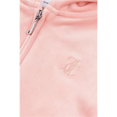 Juicy Couture Girls Pink Tonal Zip Through Hoodie