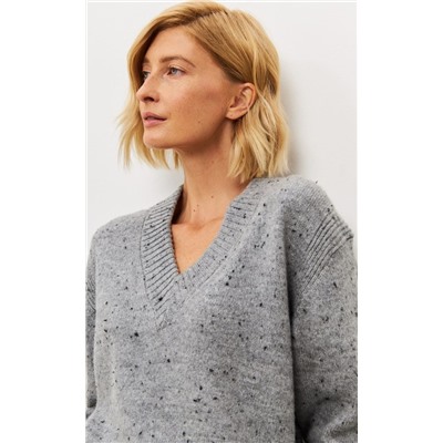 Пуловер женский с v-образным вырезом TP322-15702 cерый