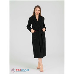 Женский махровый халат с шалькой черный МЗ-02 (100)