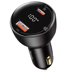 Автомобильное ЗУ Baseus Superme Digital Display PPS Dual Quick Charger Car Charger - Black (With Baseus Xiaobai series fast charging cab) (TZCCZX-01)