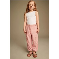 Pink Linen Cargo Trousers (3-16yrs)