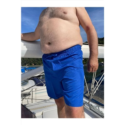 Мужской купальник Saks большого размера, синий, из быстросохнущей ткани, шорты для плавания стандартного размера с одним задним карманом