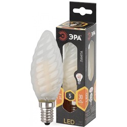 Нарушена упаковка.   Филаментная светодиодная лампа E14 5W 2700К (теплый) Эра LED BTW-5W-827-E14 frost () Б0027937