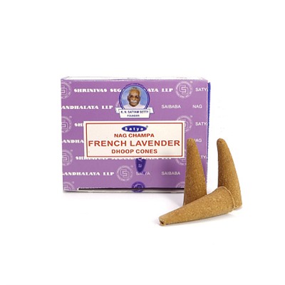 Благовония конусы Satya French Lavender dhoop cones уп-12шт Франуцзская Лаванда