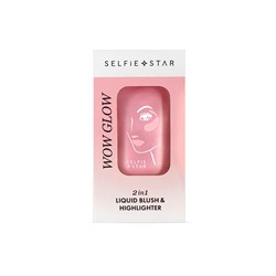 [SELFIE STAR] Жидкие румяна + хайлайтер для лица и тела СИЯНИЕ 2 in 1 Liquid Blush & Highlighter Wow Glow Luster, 20 мл