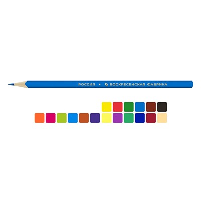 "ВКФ" "Гигантозавр" Набор цветных карандашей "Рокки" GGZ-CP-3018 заточенный 8 х 18 цв.