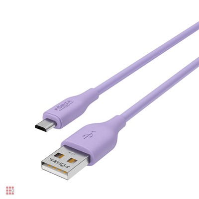 Кабель для зарядки Базовый microUSB, 1м, Быстрая зарядка 2.4А, 12W, прорезиненный, 4 цвета