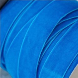 Лента, бархат, цвет темно-голубой, ширина 19 мм