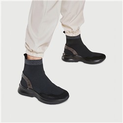 Zapatillas altas - cuero - negro - suela: 6 cm