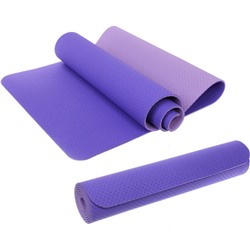 Коврик для йоги 6 мм 183х61 см "Sports time" перфорированный (ТРЕ), сиреневый/фиолетовый