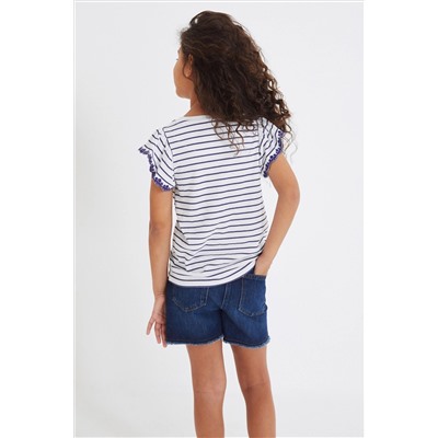 Broderie Frill Sleeve T-Shirt (3-16yrs)