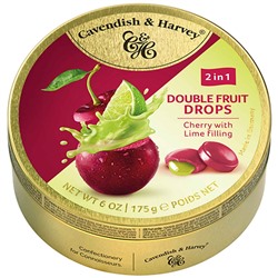 Cavendish & Harvey Double Fruit Drops Cherry with Lime Filling 175g