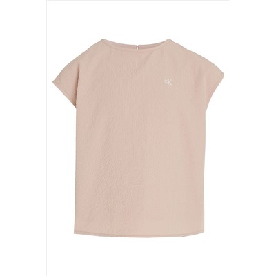 Calvin Klein Pink Seersucker Woven Top