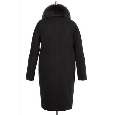 02-3010 Пальто женское утепленное Пальтовая ткань черный