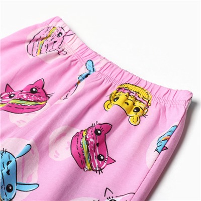 Пижама для девочек, цвет розовый, рост 98 см