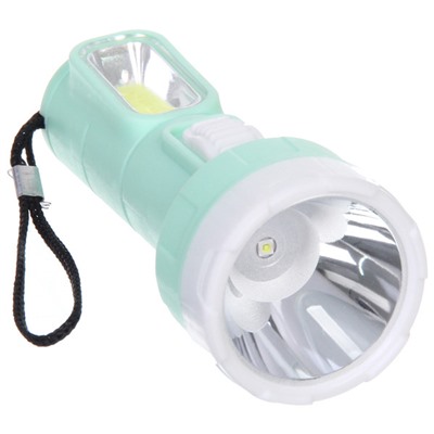 Фонарь ручной 1 режим 1LED+COB 1AA микс 3 цвета YB229